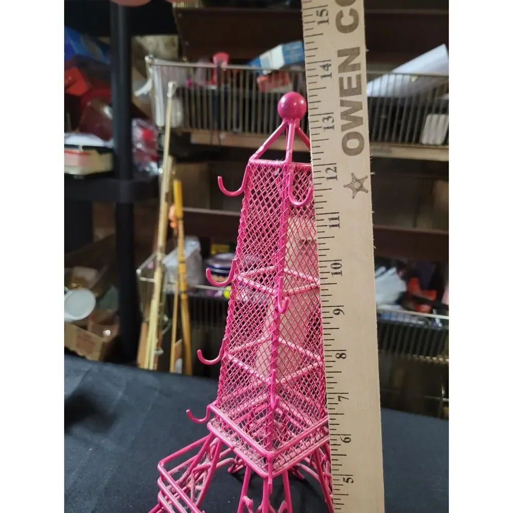 Decorative Paris Red Eiffel Tower Metal Earring Holder/Rack